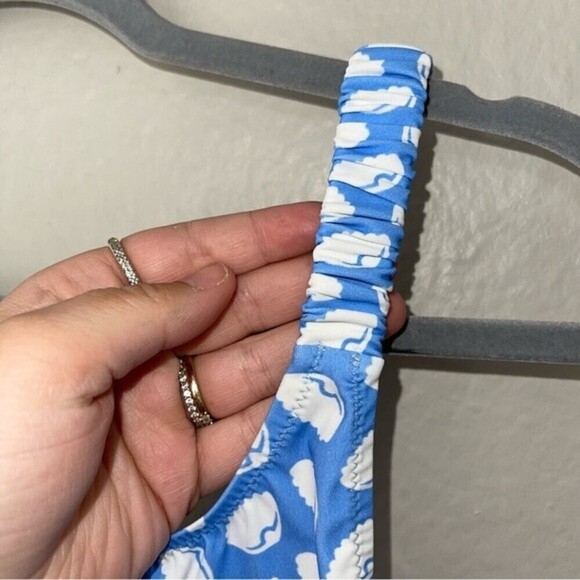 fisch one piece scoop neck coquille seashell motif pattern swimsuit - Picture 7 of 11